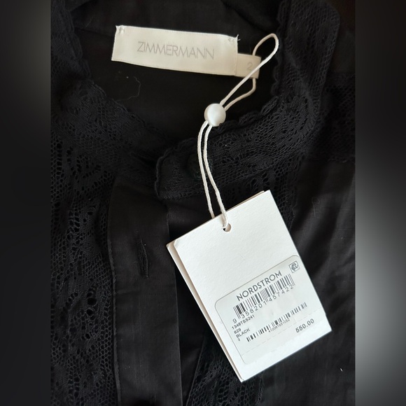 NWT Zimmermann Halliday Floral Lace Trim Balloon Sleeve Button Up Shirt 2 US8 - Picture 6 of 17